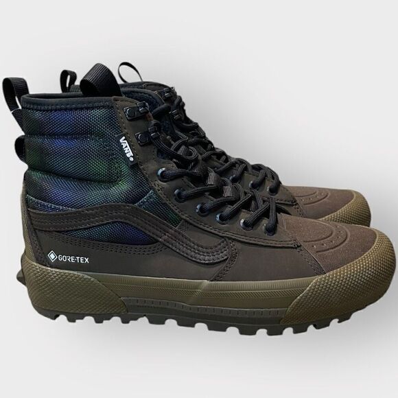 Vans Sk8-Hi Gore-Tex MTE-3 Brown Green Plaid Hiking Shoes Boots Mens size 8 New main image 6